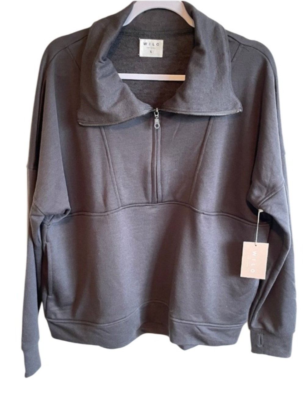 New! WILO the Label Bella 1/2 Zip Top in Vintage Black - Picture 2 of 12